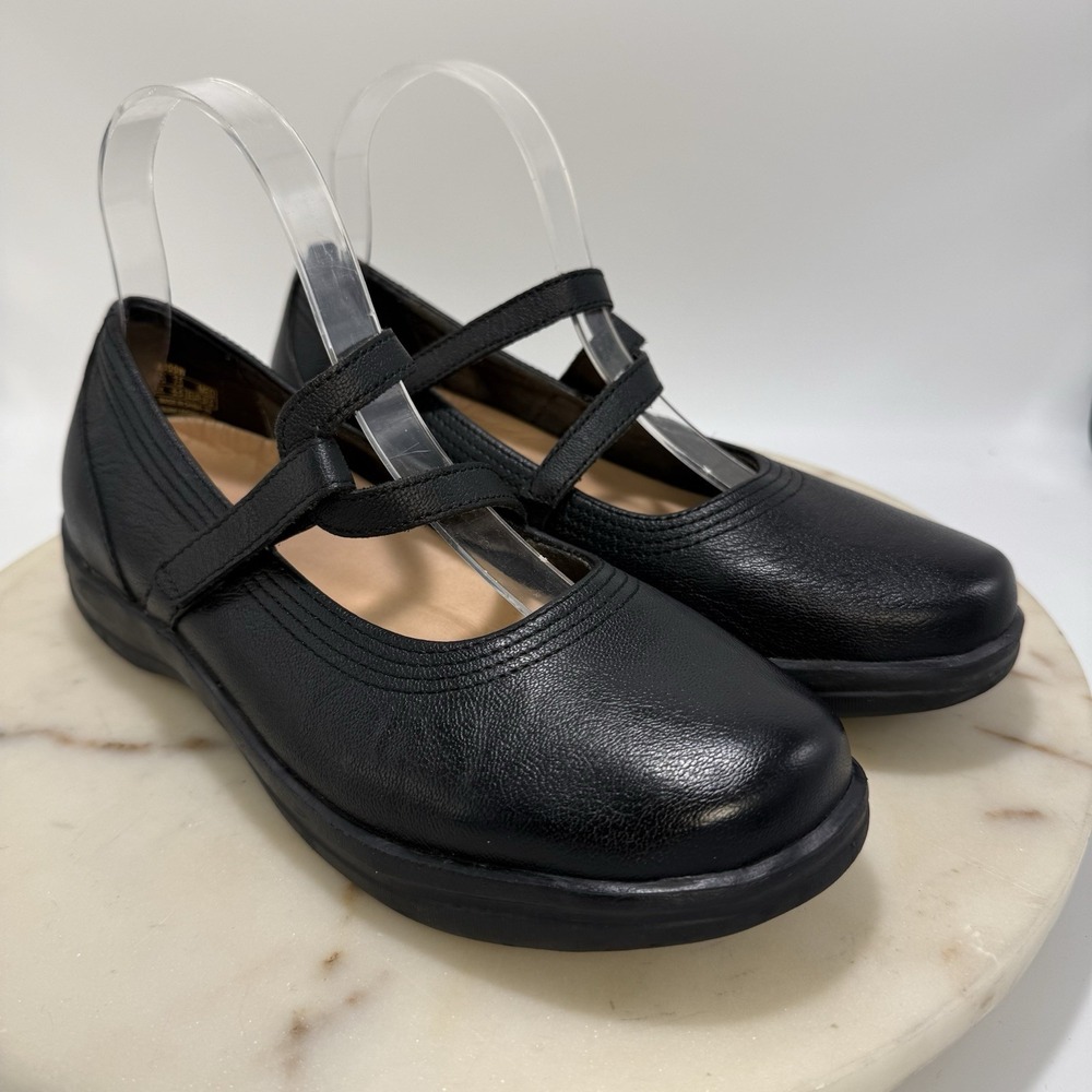 Apex by Aetrex Womens Black Leather Mary Jane Slip Resistant Shoes Size 7.5M